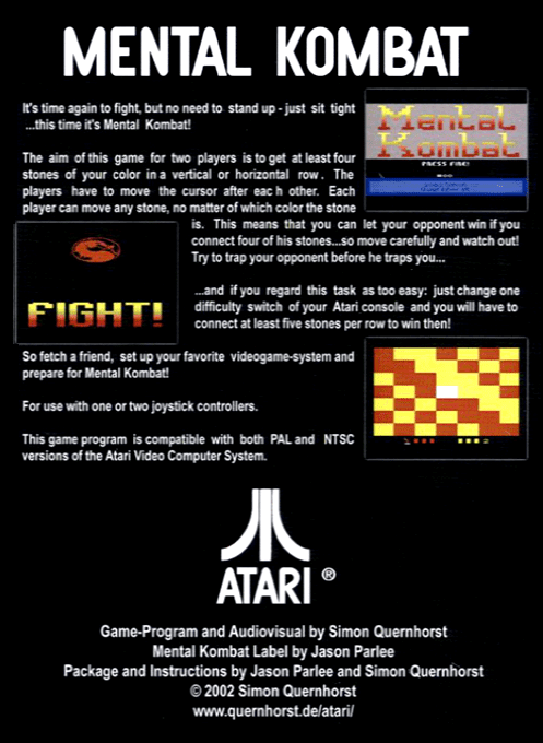 Mental Kombat (Homebrew) — Box back